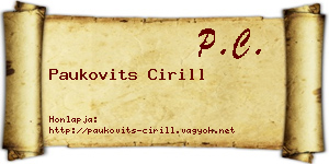 Paukovits Cirill névjegykártya